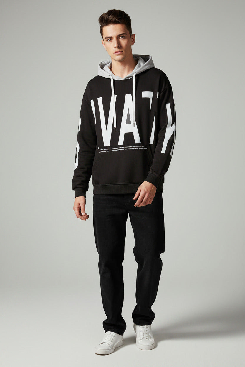 Felpa con Cappuccio Uomo Oversize Streetwear