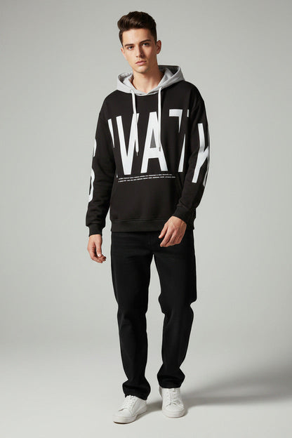 Felpa con Cappuccio Uomo Oversize Streetwear