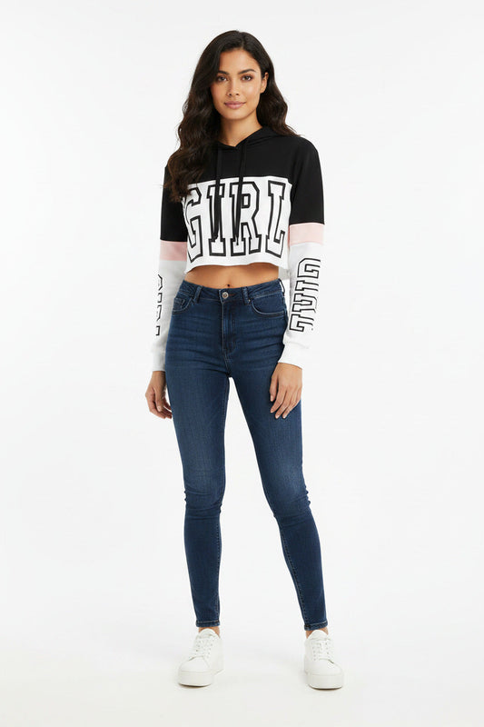 Felpa Donna Girocollo con Cappuccio – Comoda e Casual