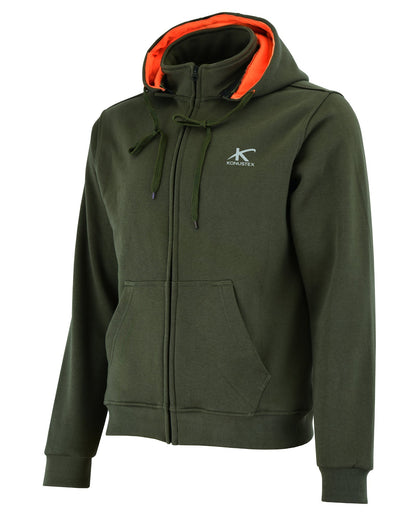 Felpa KONUSTEX LYSEO verde con cappuccio e rinforzi