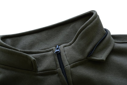 Felpa KONUSTEX LYSEO verde con cappuccio e rinforzi