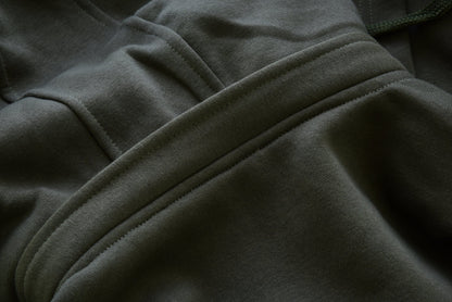 Felpa KONUSTEX LYSEO verde con cappuccio e rinforzi