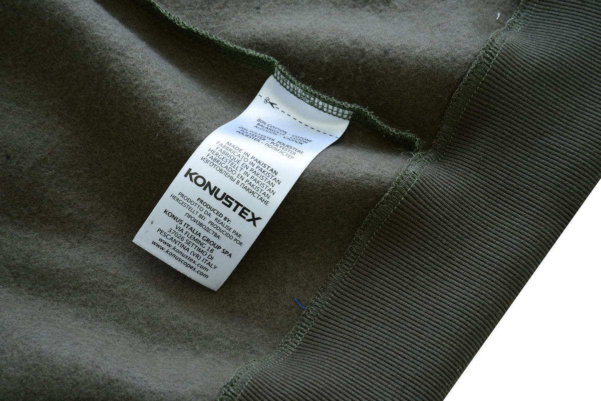 Felpa KONUSTEX LYSEO verde con cappuccio e rinforzi