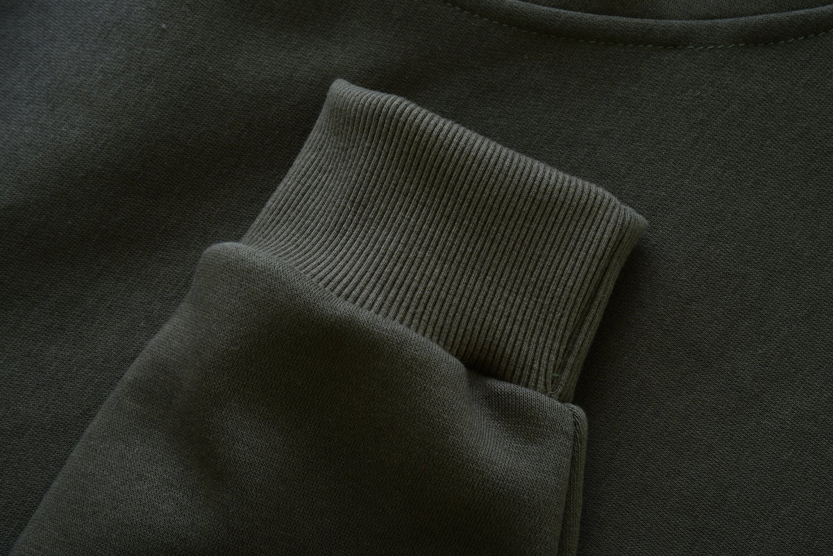 Felpa KONUSTEX LYSEO verde con cappuccio e rinforzi
