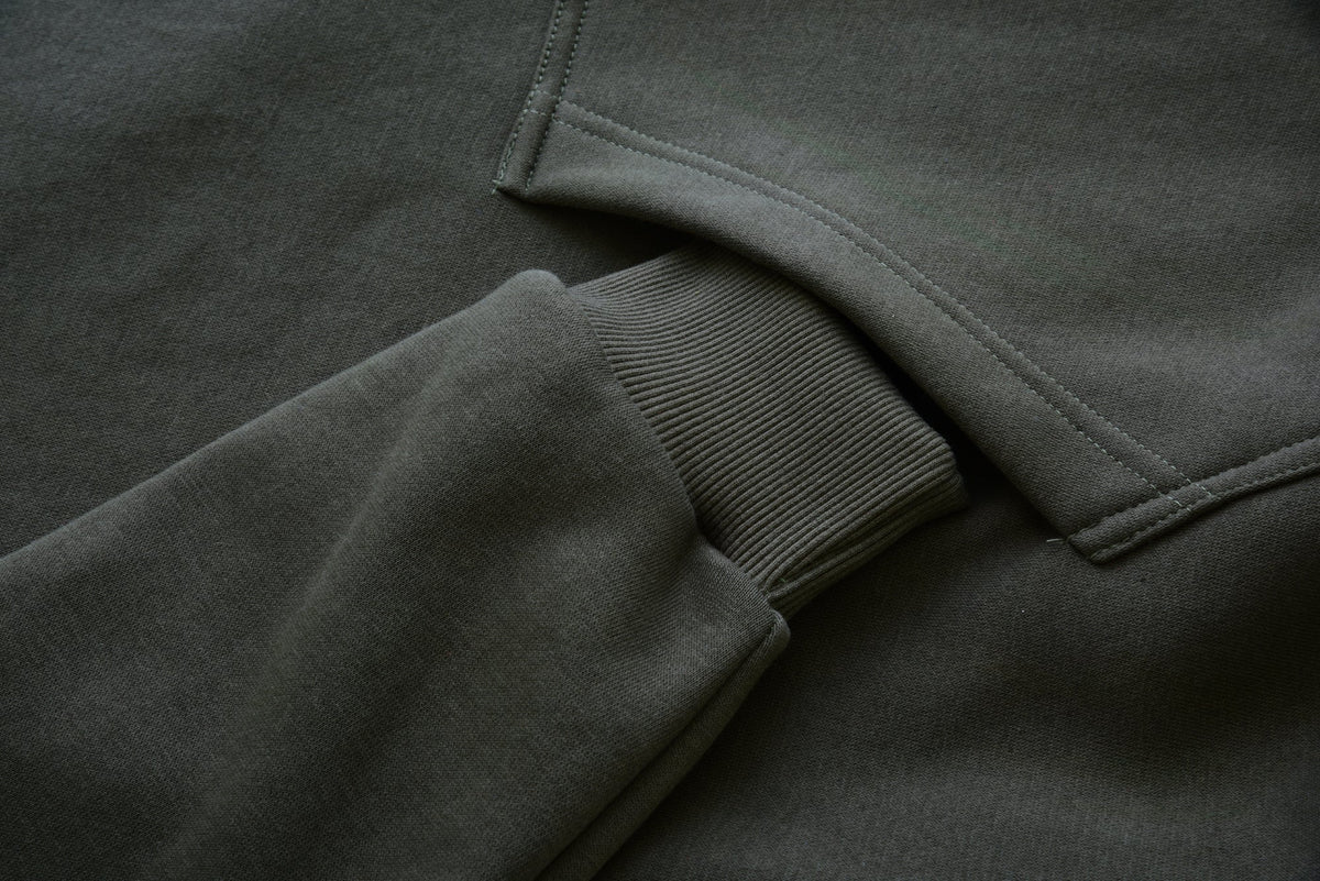 Felpa KONUSTEX LYSEO verde con cappuccio e rinforzi