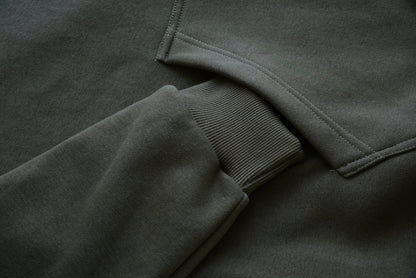 Felpa KONUSTEX LYSEO verde con cappuccio e rinforzi