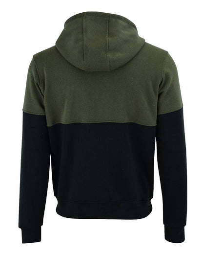 Felpa KONUSTEX LYSEO verde nera con cappuccio e rinforzi #357