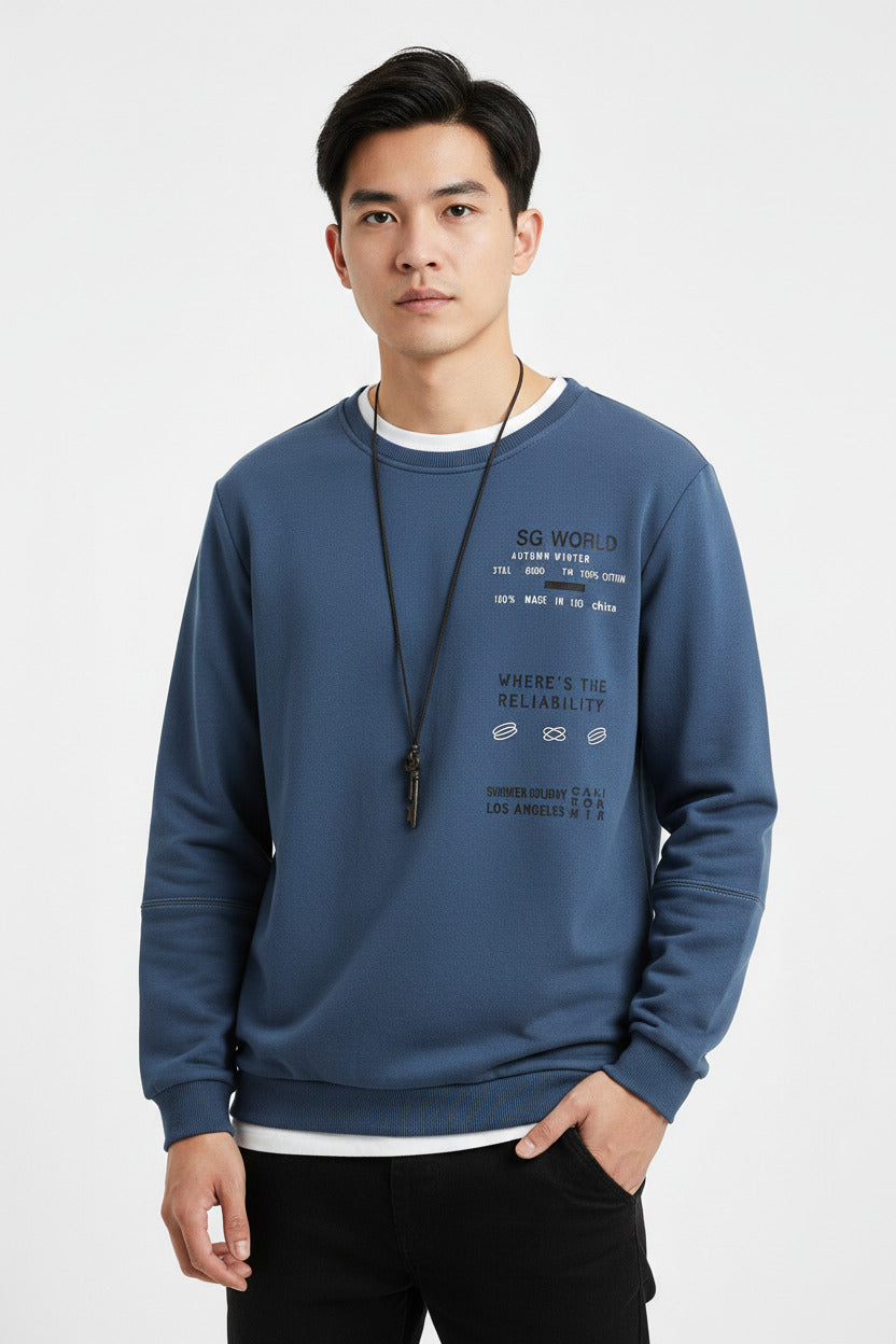 Felpa Uomo Girocollo in Cotone Disponibile in 4 Colori