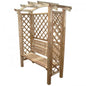 Arched wooden pine pergola with bench for garden 160 x 70 x 190