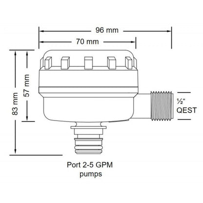 Flojet Filtro Qest 1/2' 90°