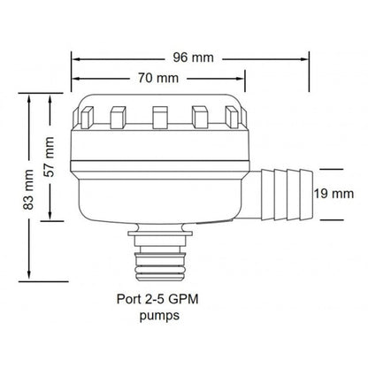 Flojet Filtro Portagomma 1/2' 90°