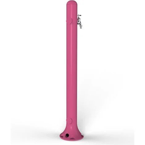 Fontana da esterno Arkema con rubinetto di colore fucsia
