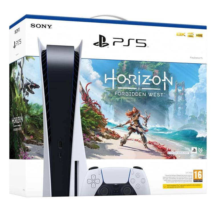 Sony Konsole Ps5 Standard 825Gb Weiß Bundle Playstation 5 + Horizon Forbidden W