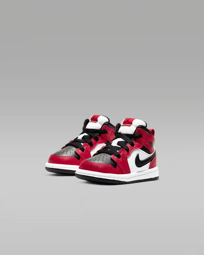 Jordan 1 Mid Sneakers Bambino Nero Rosso - 640735-069
