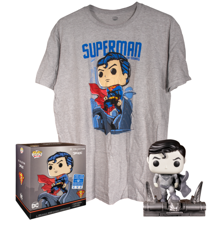 Funko Pop Dc Collection By Jim Lee Superman 278 + T Shirt M Special Edition Hero