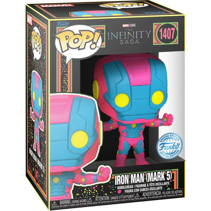 Funko Pop! Marvel The Infinity Saga (1407) Iron Man (Mark 5) Blacklight – Figur