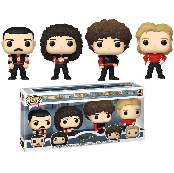 Funko Pop! 4er-Pack Queen – Freddie Mercury, Brian May, John Deacon, Roger Taylor
