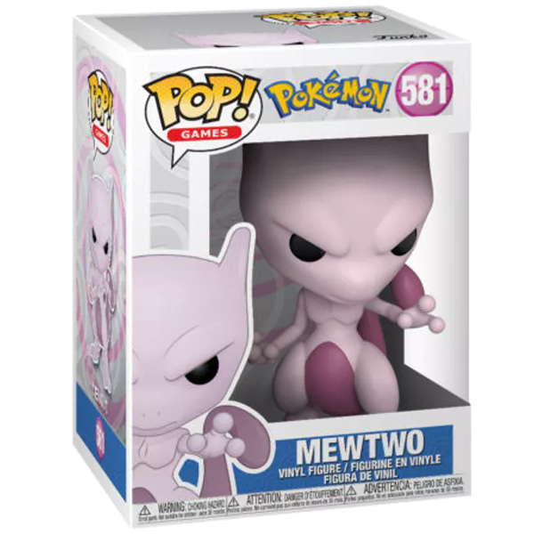 Funko Pop ! Games Pokemon - (581) Mewtwo Figure Evoluzione Mew / Mewtu