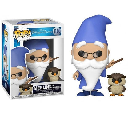 Funko Pop! Disney Die Hexe und der Zauberer - (1100) Zauberer Merlin und Archimedes 9cm - Merlin Wizard