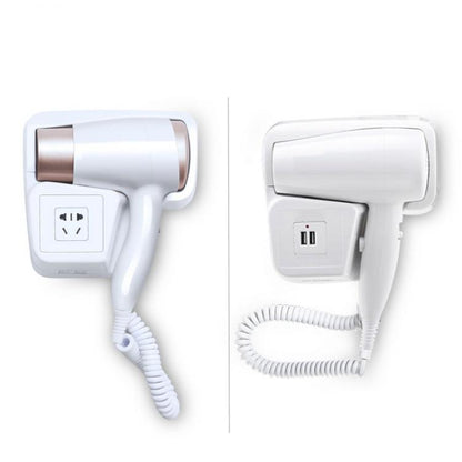 HAARTROCKNER FÖHN WANDMONTAGE FÜR HOTEL BADEZIMMER HERBERGEN UMKLEIDEKABINEN BARS + USB