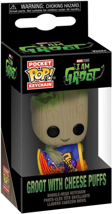 Funko Pop Pocket Schlüsselanhänger - Marvel: I Am Groot (Groot mit Käse P) Schlüsselanhänger