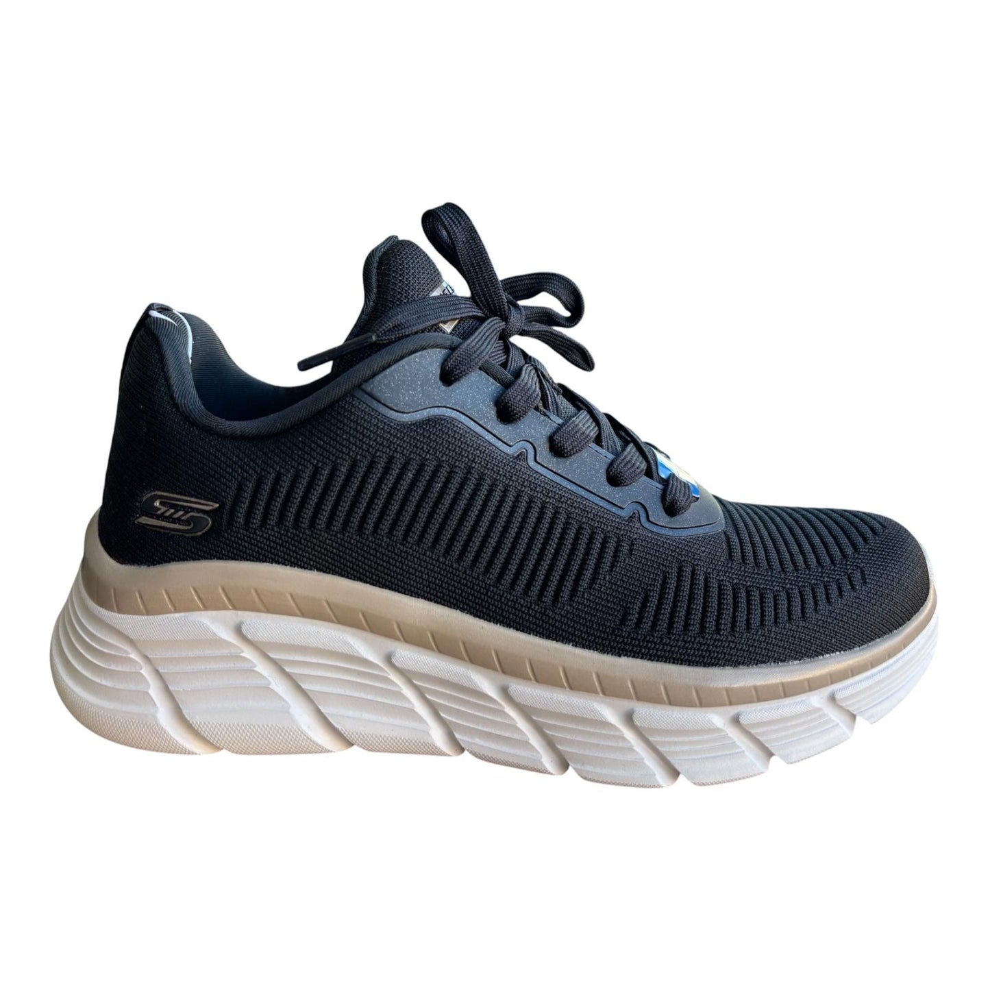 Skechers scarpa da sneakers da donna BOBS Sport B Flex Hi Flying HI 117385/TPGD tortora