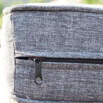 Salotto angolare Argentina con cuscini in wicker grigio UV protection