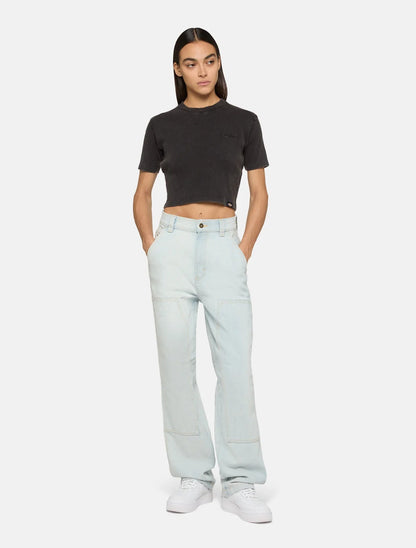 Dickies T-shirt a Costine da Donna Plentywood DK0A866FBLK1 Nero