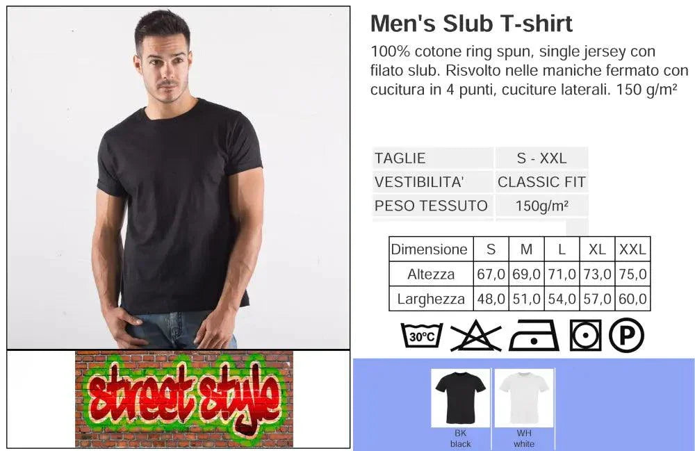 Einstein Genio Fisico Tattoo - T-shirt Uomo in Cotone Fiammato in BS