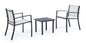 Auri 3-Piece Outdoor Lounge Set in Steel and Textilene for Garden and Terrace