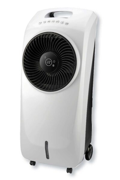 Raffrescatore aria 95W con telecomando, tanica 8L, 3 velocità, timer 8h