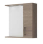 LED Bathroom Mirror Cabinet 58x17x60cm American Walnut - 1 Door 2 Spotlights