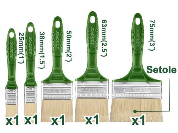Set 5 Pinsel aus hellen Borsten für Ölmalerei – Kunststoffgriff