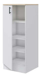 60 cm Column Unit, 1 Door, Adjustable Shelves, White/Oak - MDF