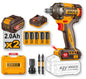 42V 1/2" Brushless Impact Wrench with 2 x 2.0Ah Batteries 460Nm