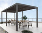 Bioclimatic Pergola Atena100 in Grey Aluminum, 3x6x2.5H