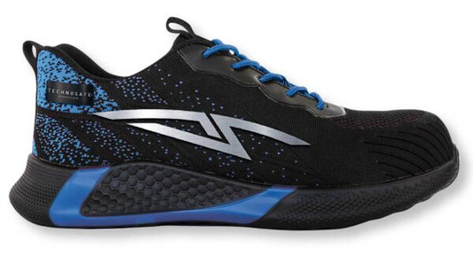 Scarpa sicurezza S3 bassa Neon Nero/Blu – Metal free, traspirante, comoda e resistente