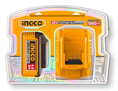 Ingco Akkupack 20V 4Ah mit Ladegerät P20S-Serie