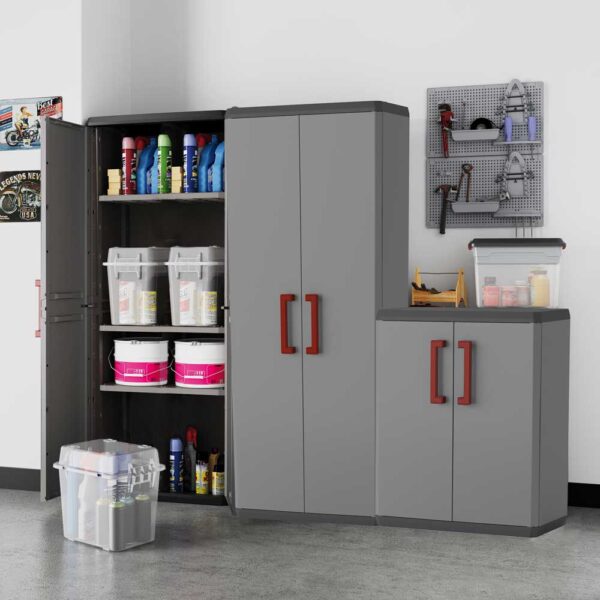 Keter Armadi Quadra Set 2 Pezzi Alto + Basso in Resina