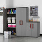 Keter Quadra Resin 2-Piece Tall + Low Cabinet Set