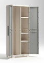 Linear Wood resin broom cupboard 68x39x173h, wood effect, adjustable feet