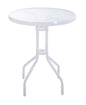 Ios Ø60 cm Table – Painted steel, glass top, white