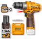 12V Cordless Drill, 20 Nm, with 2 x 1.5Ah Batteries and Case