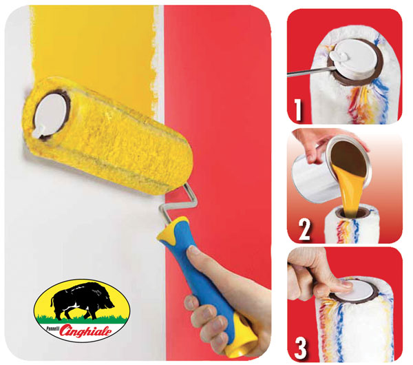 Rullo con serbatoio Roller S.262 - Poliammide a pelo lungo, Ricaricabile, Facile da usare