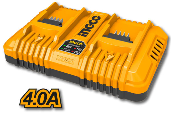 Caricabatterie Rapido Doppio INGCO P20S 4Ah 20V – Ricarica Due Batterie