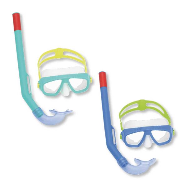 Schnorchelset Kinder 3-6 Jahre, UV-Maske, Silikonschnorchel, 2 Farben