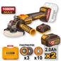 Angle Grinder 115mm 42V Brushless with 2 2.0Ah Batteries