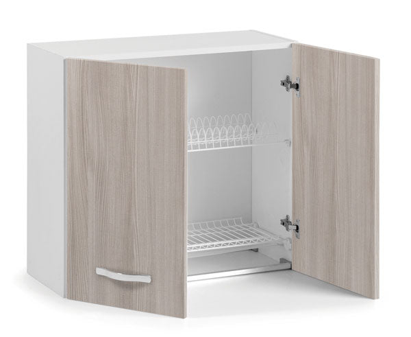Cappa sottopensile 60 cm aspirante 95W con luce alogena Bianco/Inox