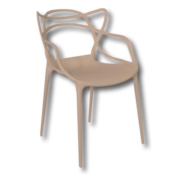 Stuhl Horn - Monoblock-Polypropylen, modernes Design, Taupe