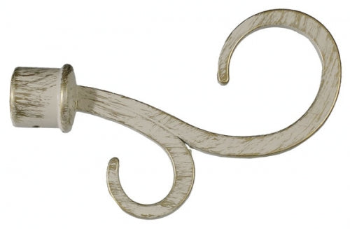 Bastone Tenda Estensibile Atene 120–210 cm in Ferro Battuto Avorio con Finitura Oro